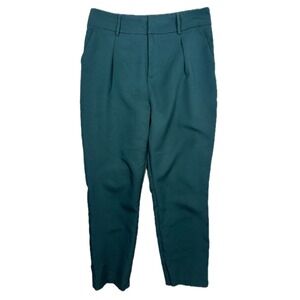 MISSGUIDED Women Green Pleated Tailored Ankle Pants Trousers US 8 UK 12 EUR 40